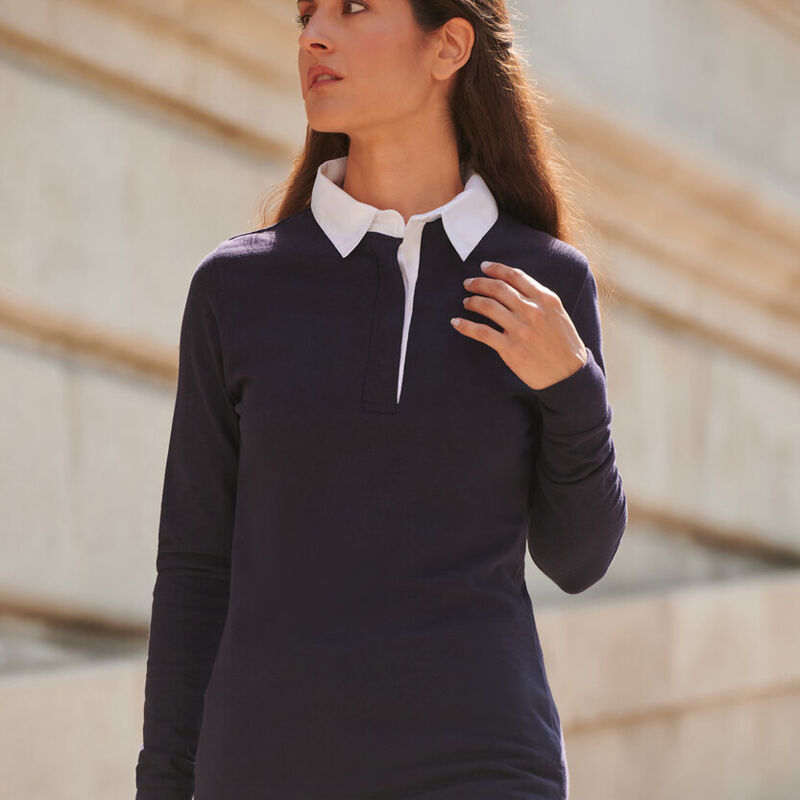 Women's long sleeve plain rugby shirt Thumbnail