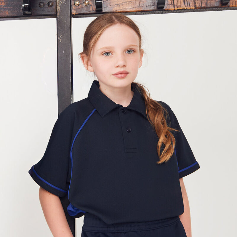 Kids piped performance polo Thumbnail