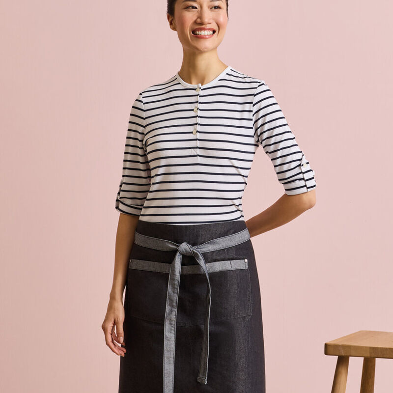 Domain contrast denim waist apron Thumbnail