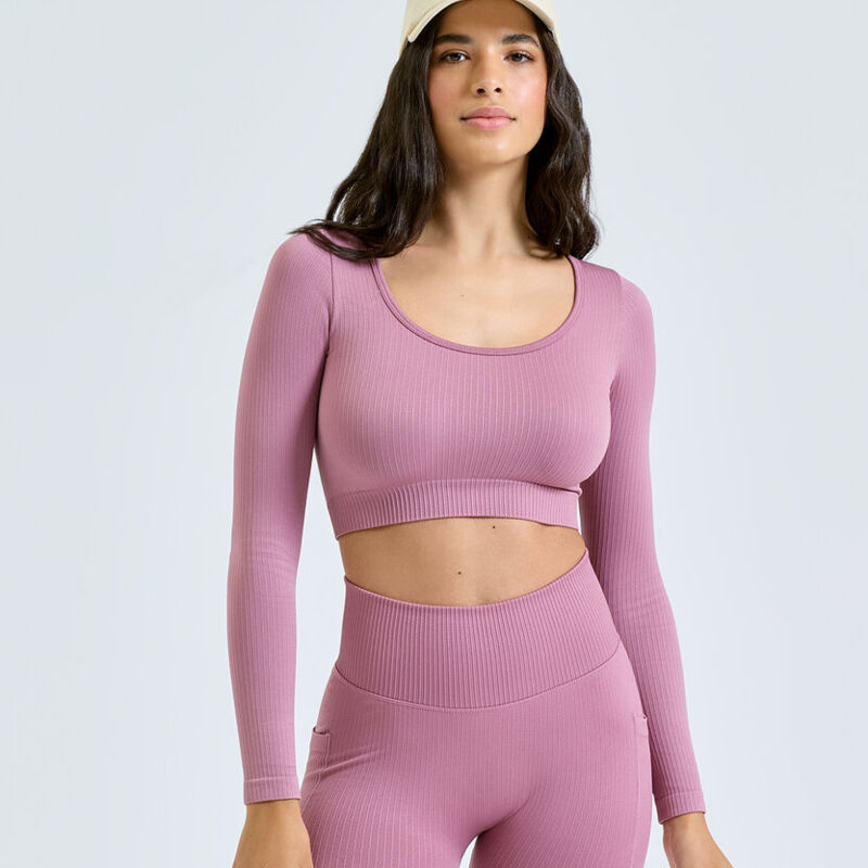 "Women's TriDri® ribbed seamless "3D fit" crop top" Thumbnail