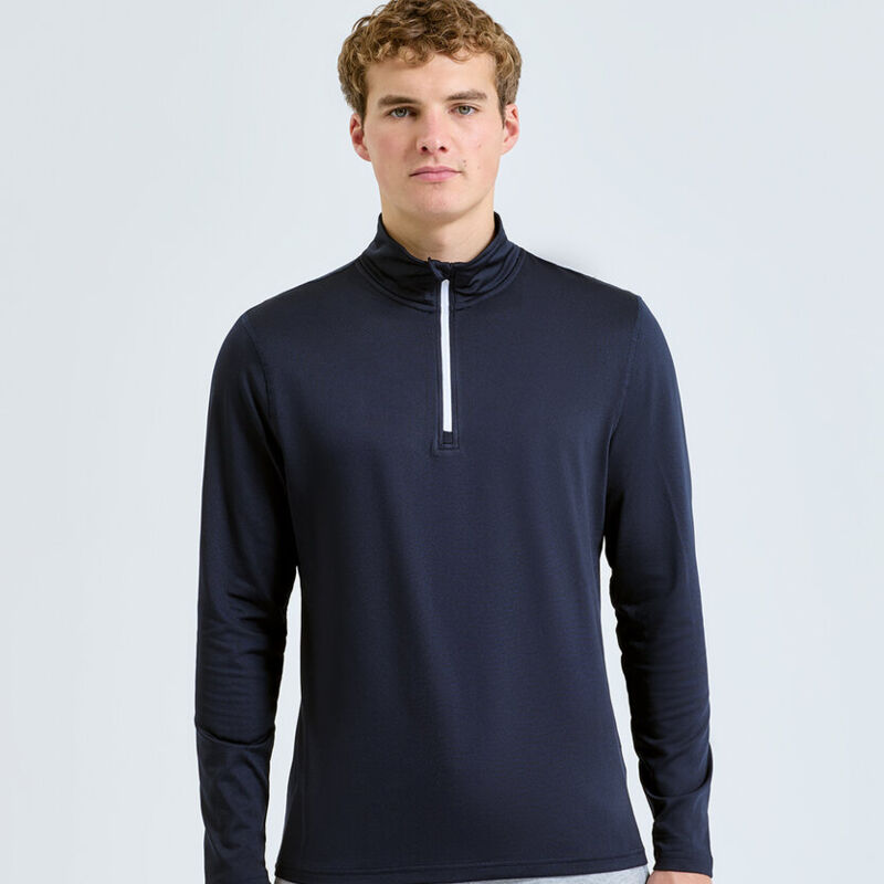 Men's TriDri® recycled long sleeve brushed back ¼ zip Thumbnail